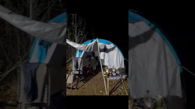 Рыбалка с ночёвкой. Баня, палатка и очень хорошее наст?