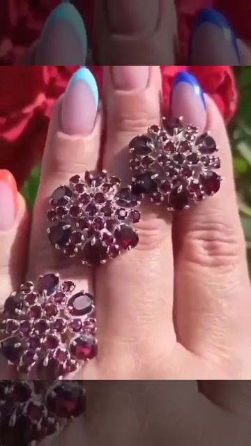 Гранаты 🌺 9300р🌺 размер кольца любой #гранат#натураль?