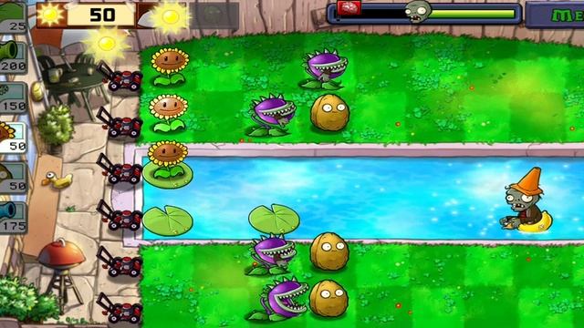 PVZ бассейн 1 уровень смотреть онлайн