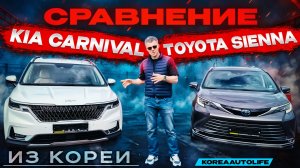 Сравнение Toyota Sienna и KIA Carnival - семейных автомобилей привезенных из Кореи на заказ