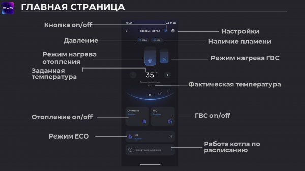 Удаленное управление котлом Haier GreenLine 1.20-26-30-35 TiW через мобильное приложение EVO