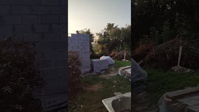 Всей семьёй строим баню. #влог #дача #стройка #домснуля
