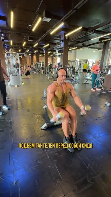 Подъём гантелей перед собой сидя #спорт #folowme #sports #reels #m смотреть онлайн
