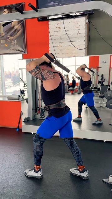 Разгибание рук в стороны стоя с нижнего блока,с лямкой смотреть онлайн