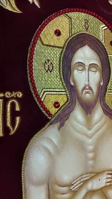 Вышитая плащаница Спасителя и Богородицы на заказ. Це?