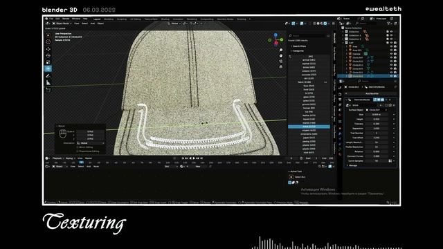 КЕПКА + ВЫШИВКА BLENDER 3D/анимация #3danimation #блендер