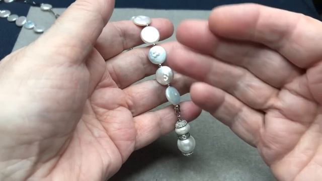 Комплект из ГРАНАТА/Бусы-галстук с ЖЕМЧУГОМ/Бусы с МАЛ