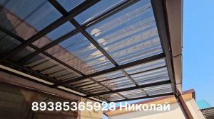 Навес из поликарбоната монолитного профильного и нав?
