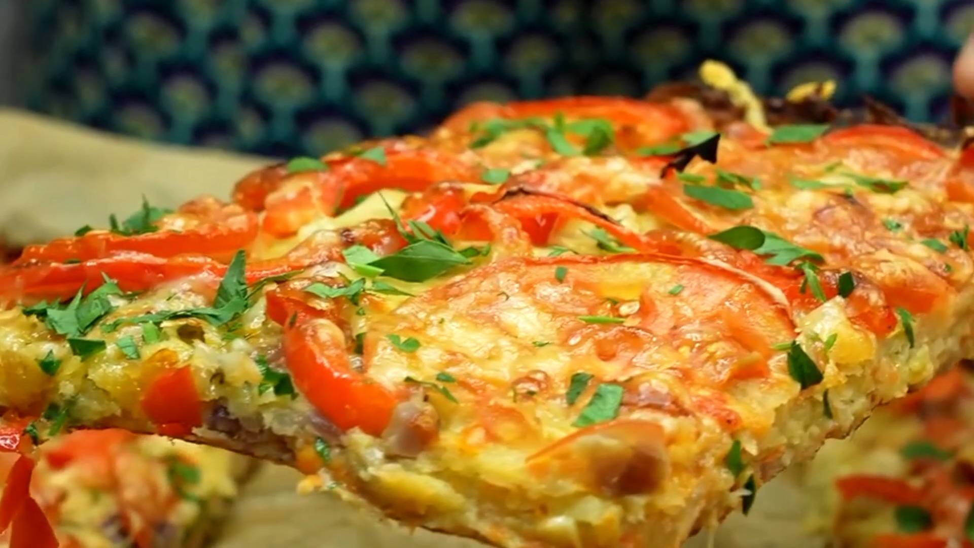 Картофельный пирог с помидорами смотреть онлайн