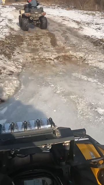 Замерзший ручей  #atv #snow #stels #offroad #mud #brp #stelsleopard #aodes #rjwc #polaris #cf