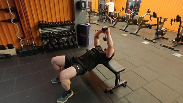 Пуловер с гантелей, техника выполнения упражнения. смотреть онлайн