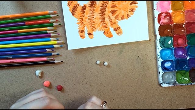 Котенок 🐈 в смешанной технике смотреть онлайн