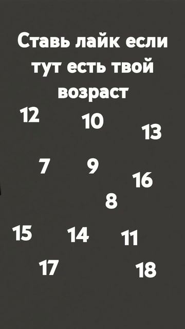 поставь лайк если тут есть твой возраст!