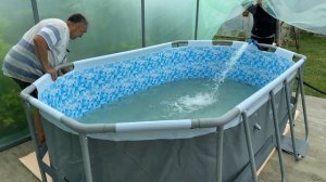 Заливка водой, бассейн готов к использованию