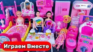 Играем в куклы Барби ! Коллекция мебели Барби ! АСМР видео для детей
