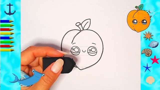 Как нарисовать МИЛЫЙ. просто, Рисунки для начинающих. персик смотреть онлайн