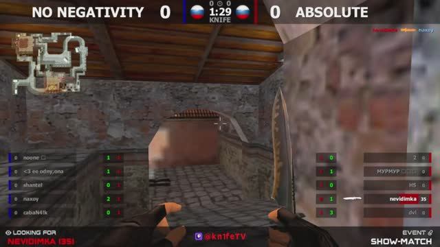 Absolute -vs- Без Негатива - 1 карта // Шоу-Матч @kn1feTV
