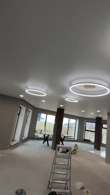 Натяжной потолок в дом 105 кв.м. одним полотном. смотреть онлайн