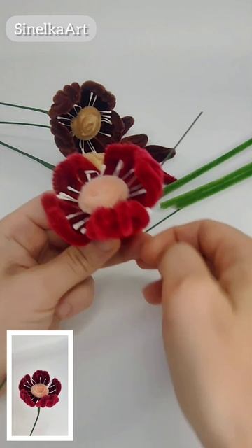 Цветы из синельной проволоки Осенний букет / DIY / Tutorial / Синельная проволока мастер класс смотреть онлайн