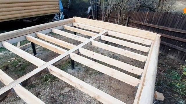 Монтаж половых лаг, сборка сруба 4×5 в лапу / Срубы бань смотреть онлайн