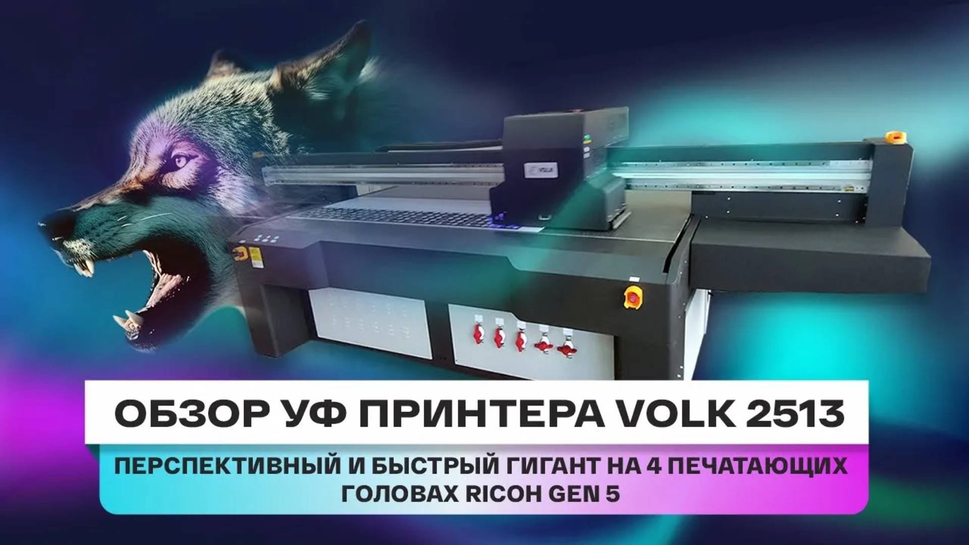 Обзор планшетного УФ принтера Volk 2513. Перспективный и быстрый гигант на 4 Ricoh Gen 5 смотреть онлайн