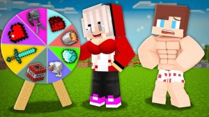 Джей Джей против сестры Джей Джей в игре Lucky Wheel Challenge— Мультик с Персонажами Майнкрафт