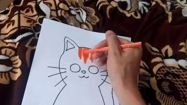 Лёгкий рисунок кота для детей 😺 смотреть онлайн