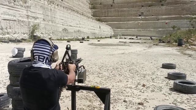 Стрельба на полигоне из четырехствольного пулемёта ГШГ смотреть онлайн