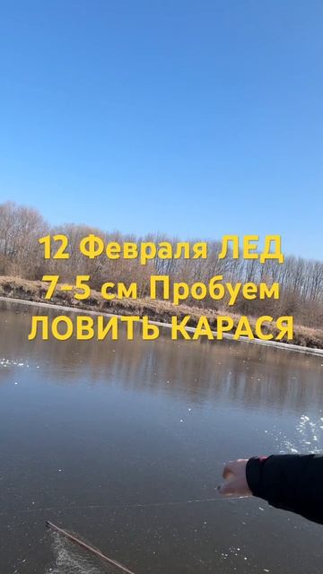 ВЫЙШЛИ НА ЛЕД ПРОБУЕМ ЛОВИТЬ КАРАСЯ #рыбалка #fishing #зим?