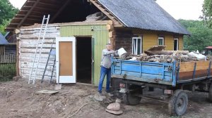 Возраждаем заброшенный хутор в Белорусской деревне. Работа под проливным дождем