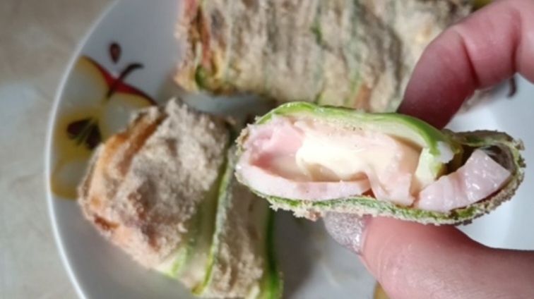 РУЛЕТИКИ ИЗ КАБАЧКА С ВЕТЧИНОЙ И СЫРОМ😋