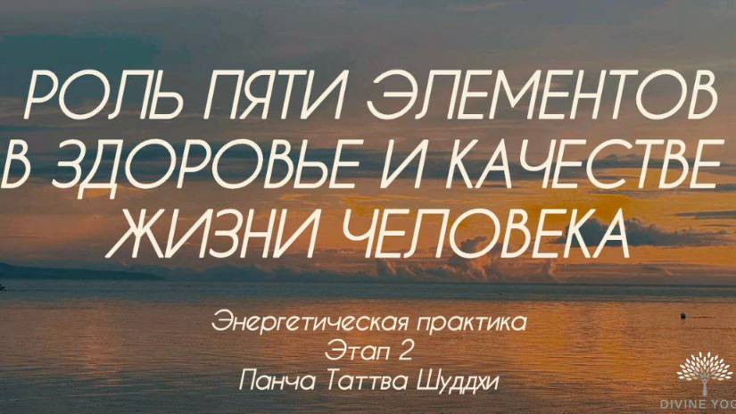 Отрывок обучающего Гида из Панча Таттва Шуддхи Этап 3. Панча Маха Бхута. Роль пяти элементов в здоро