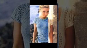 Вяжем Кофту с Коротким Рукавом Спицами 2017 / Knit sweater with short sleeves Spokes /Strickpullove