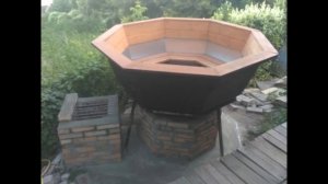 Банный чан обложенный кирпичом  Улучшаем КПД купели. Обзор банного чана.