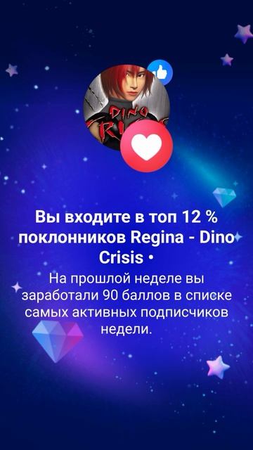Мое достижение на официальной странице игры Regina Dino Crisis