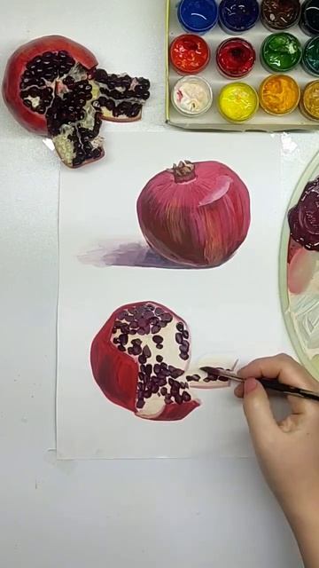 Как нарисовать разрезанный ГРАНАТ.