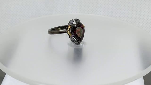 Кольцо с натуральным мозамбикским гранатом 9х7 мм в че? смотреть онлайн