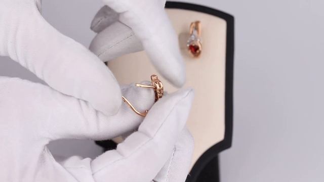 Серьги из золота с натуральным гранатом и фианитами а? смотреть онлайн