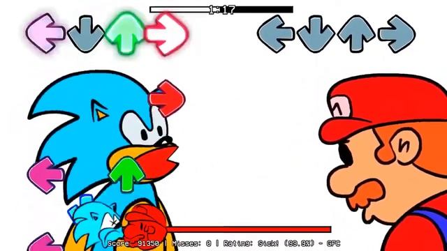 Субботний Вечер Объятий  Соник и Марио Целуются    FNF MOD