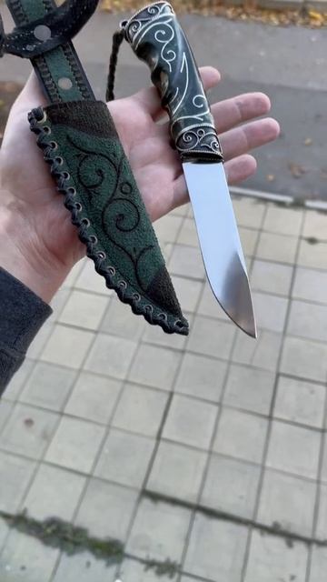 Нож ручной работы клинок д2 ручка кап стабилизированн? смотреть онлайн