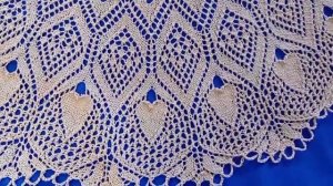 Скатерть вязаная спицами диаметр 86 см./tablecloth/manteles
