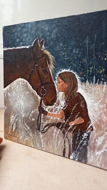 Картина "Девочка и Конь: Гармония душ"; Girl and Horse смотреть онлайн