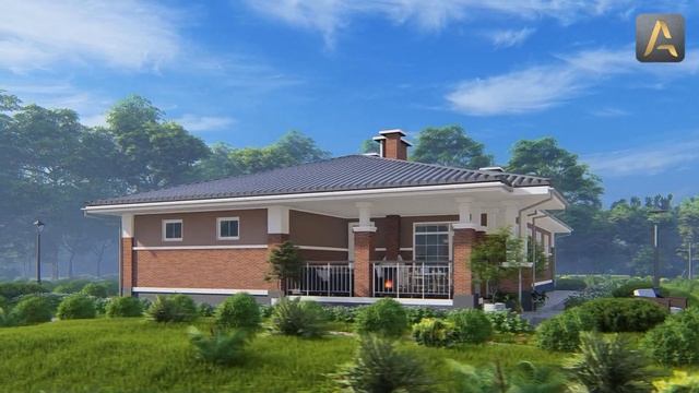 Один из самых удобных одноэтажных домов. Проект дома с