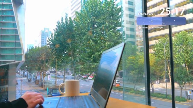 3 часа StudyWithMe In Seoul Cafe - Calm Lo-Fi Music - Pomodoro 50-10
