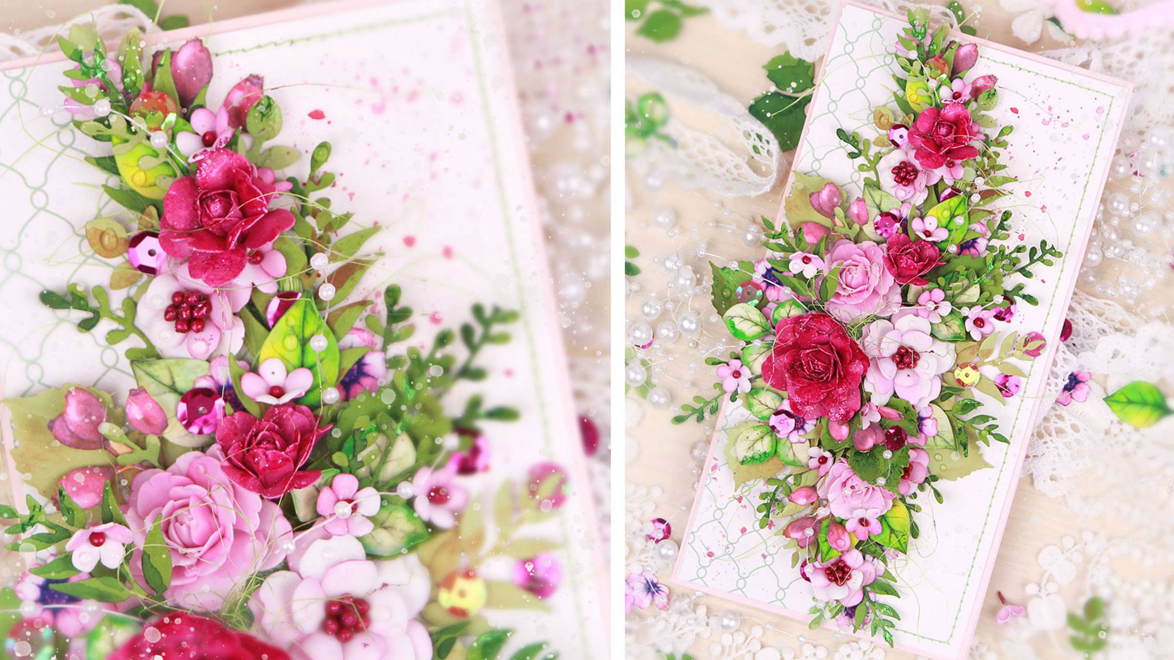 Идея шикарной открытки с цветами своими руками. Бумажная открытка на День Рождения или 8 Марта 🌸 смотреть онлайн