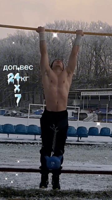 Подтягивание доп.вес 24 кг с фиксацией нижним хватом ×10 смотреть онлайн