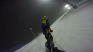 Скоростной спуск на сноуборде! суперскорость! 123км/ч!!