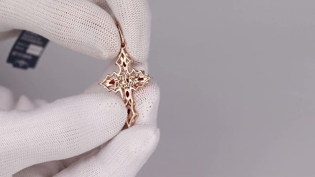 Крест золотой с гранатами