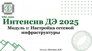 Модуль 1: Настройка сетевой инфраструктуры. ДЭ2025
