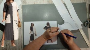 Моделирование. Платье свободного силуэта. Выкройка № 1705.